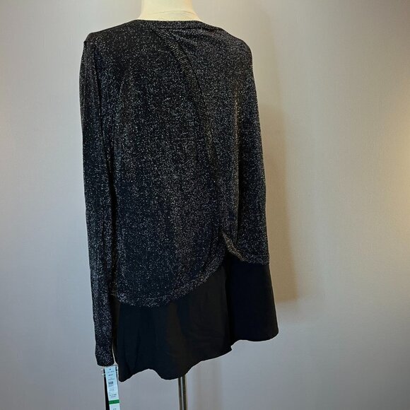 Bianca Nygard Women's Black Silver Fall Fashion Knit Sweater - Size Large - NWT - Picture 3 of 4
